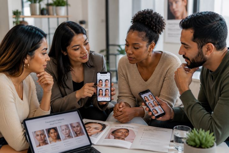 adults reviewing cosmetic treatment options